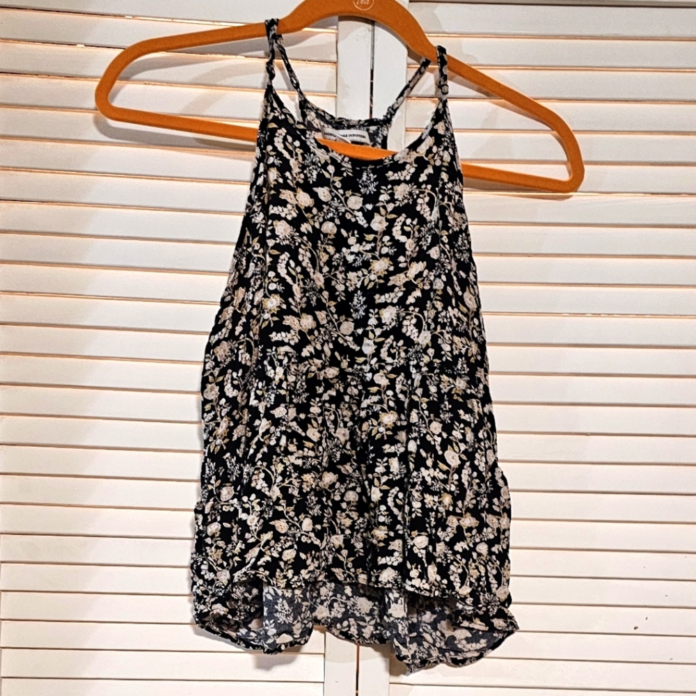 American Eagle Spaghetti Strap Tank Top Floral Print Size Large